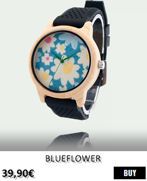 RELOJ DE MADERA RENEGADE BLUEFLOWER