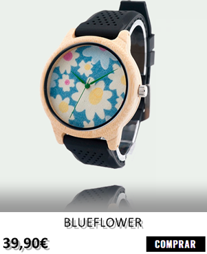 RELOJ DE MADERA RENEGADE BLUEFLOWER