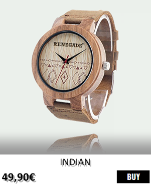 RELOJ DE MADERA RENEGADE INDIAN