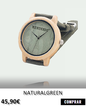 RELOJ DE MADERA RENEGADE NATURALGREEN