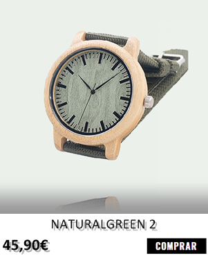 RELOJ DE MADERA RENEGADE NATURALGREEN 2