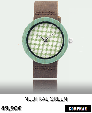 RELOJ DE MADERA RENEGADE NEUTRAL GREEN