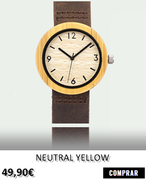 RELOJ DE MADERA RENEGADE NEUTRAL YELLOW