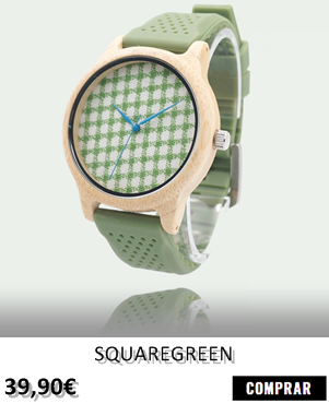 RELOJ DE MADERA RENEGADE SQUAREGREEN