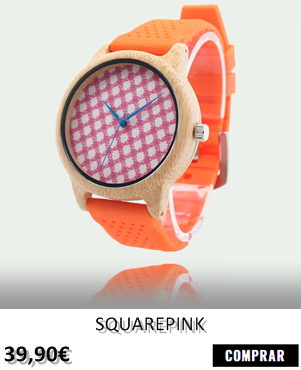 RELOJ DE MADERA RENEGADE SQUAREPINK